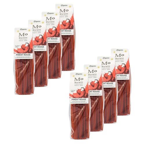 Lot 8x Linguine Au Piment Rouge - Paquet 250g