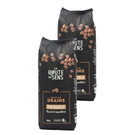 Lot 2x Café En Grains 100% Arabica - Paquet 500g