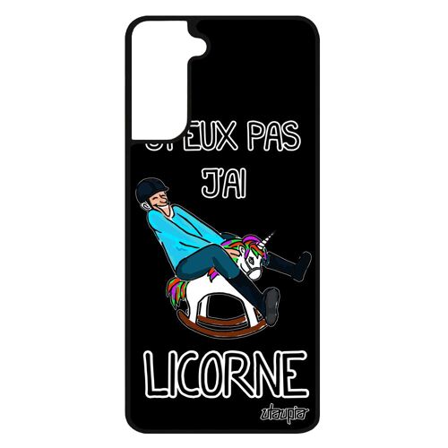 Coque Silicone Pour Samsung S21+ Plus J'peux Pas J'ai Licorne Personnalisé Etui Telephone Bd Comique Pas Cher Cheval Noir De Galaxy