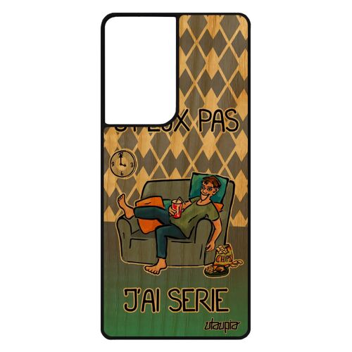 Coque Silicone Samsung S21 Ultra Bois J'peux Pas J'ai Série Design Je Dessin Animé Humour Portable Jpeux Sm-G998b Noir Drole Galaxy