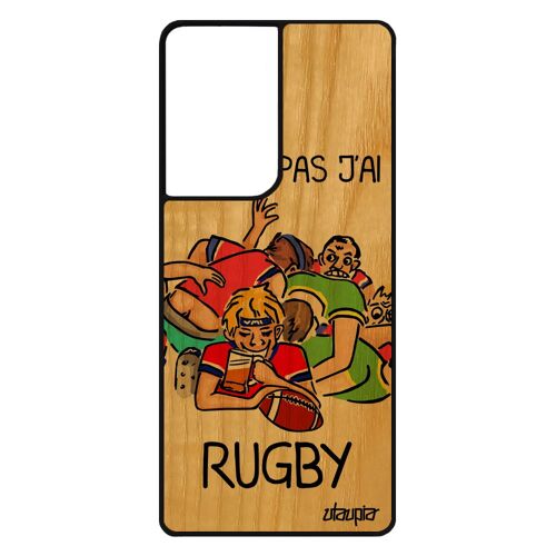 Coque En Bois Pour Samsung Galaxy S21 Ultra Silicone J'peux Pas J'ai Rugby Motif Comique Drole Sport Humour Case 15 De France Housse