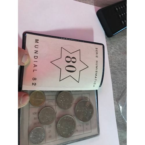 Serie Numismatica 80 Mundial 82 - Espana Futbal Mondial 1982 - Las Monedas : 100, 50, 25, 5, 1 Pesetas 50 Cts - Monnaie Espagne Football Mondial 1982