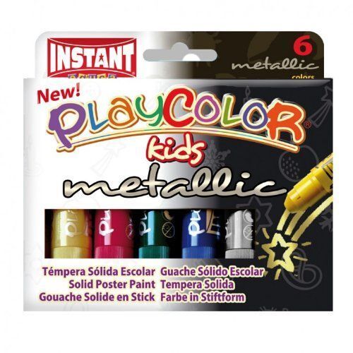 Instant - Playcolor Metallic - Gouache Solide En Stick - 6 Couleurs - 10 G