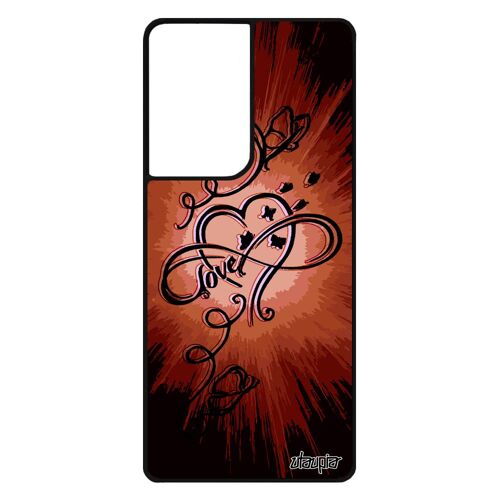 Coque Silicone Galaxy S21 Ultra Infini Love Bumper Papillon Portable Rigide Cadeau Fete Des Meres Orange Sans Fin Fantaisie Samsung