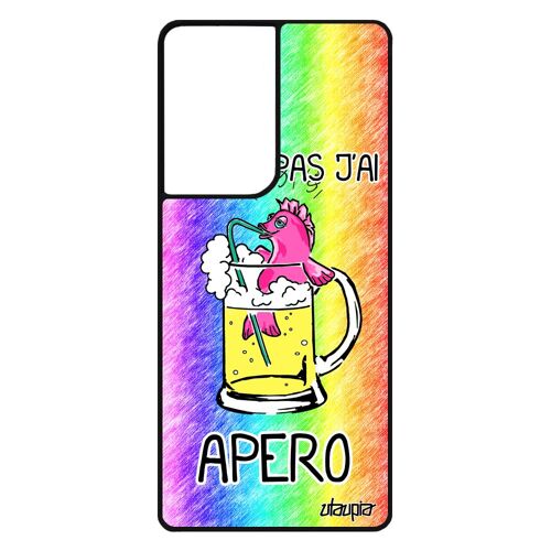 Coque silicone Samsung Galaxy S21 Ultra jpeux pas j'ai apero housse humoristique drole bourré mobile etui metal poisson TPU Vert de
