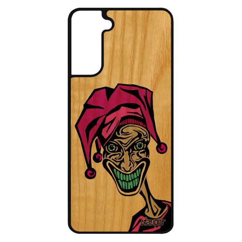 Coque Bois Pour Samsung S21 Silicone Joker Noir Unique Horreur Clown Bd Rose Dessin Comics Telephone Humour Motif Caoutchouc Galaxy