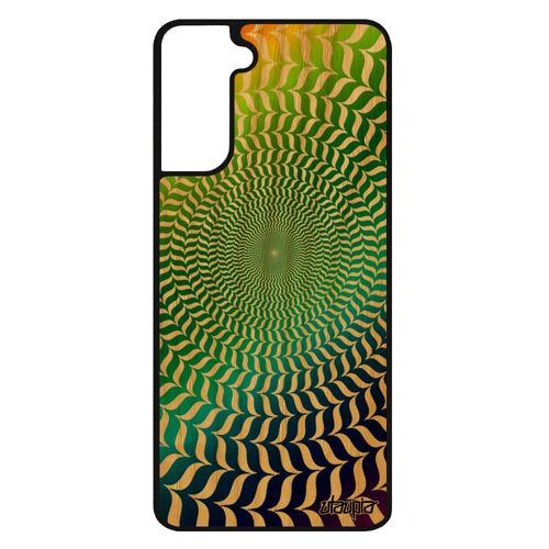 Coque Galaxy S21+ Plus bois silicone illusion d'optique gay pride telephone mobile rond cercle effet spirale housse vert de Samsung
