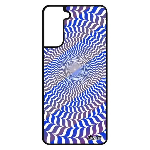 Coque illusion d'optique Samsung S21 en silicone effet spirale personnalisé bleu portable graphique cover telephone bicolore galaxy
