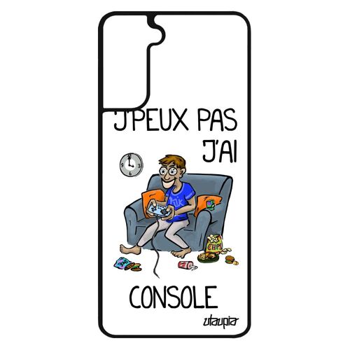 Coque pour S21 silicone j'peux pas j'ai console bande dessinée gamer jeux video humoristique telephone jpeux blanc de Samsung galaxy