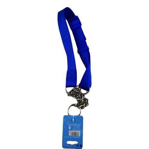 Collier Étrangleur D'apprentissage Chien Réglable Taille L/Xl 45 À 70cm Bleu