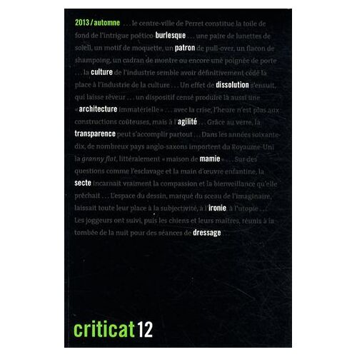 Criticat N° 12 Automne 2013