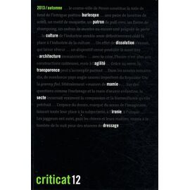 Criticat N° 12 Automne 2013