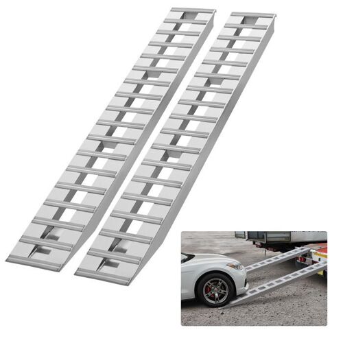 Rampes En Aluminium-Vevor-2745 X 380 X 82 Mm-Charge 4535,9 Kg-Pour Moto/Moto Tout-Terrain/Remorque/Vtt/Utv