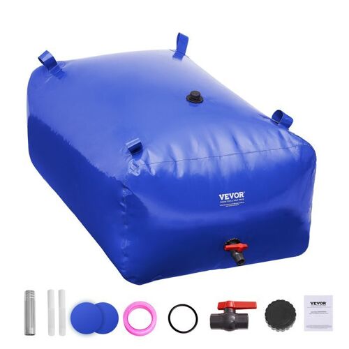 Vessie de Stockage D'eau-VEVOR-400 L-Réservoir D'eau Pliable PVC 1000D-pour Prévention Incendies, Camping-car-Bleu
