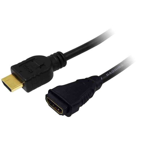 LogiLink High Speed with Ethernet - Câble d'extension HDMI avec Ethernet - HDMI femelle pour HDMI mâle - 1 m