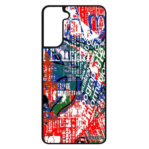 Coque S21+ Plus silicone street art peinture tagué coloré dessin graffiti tag texture ecriture etui motif rouge Samsung galaxy