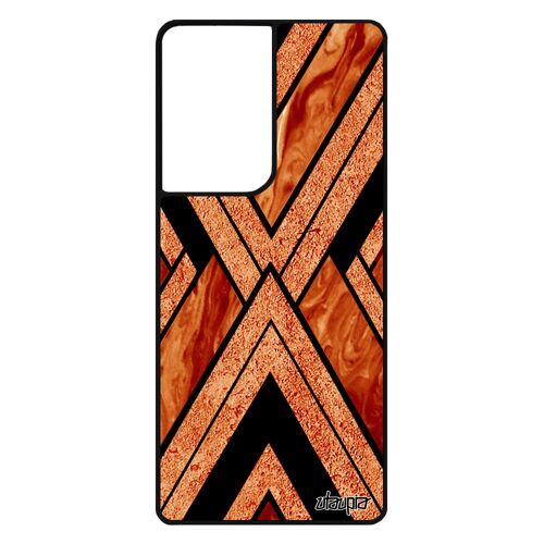 Coque Samsung S21 Ultra Silicone Marbre Motif Tpu Fond Pierre Effet Orange Jolie Noir Case Geometrique Forme Design Mobile De Galaxy