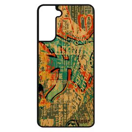 Coque Silicone Samsung Galaxy S21 En Bois Street Art De Protection Texture 4g Graffiti Motif Coloré Case Tag Orange Pas Cher Tagué
