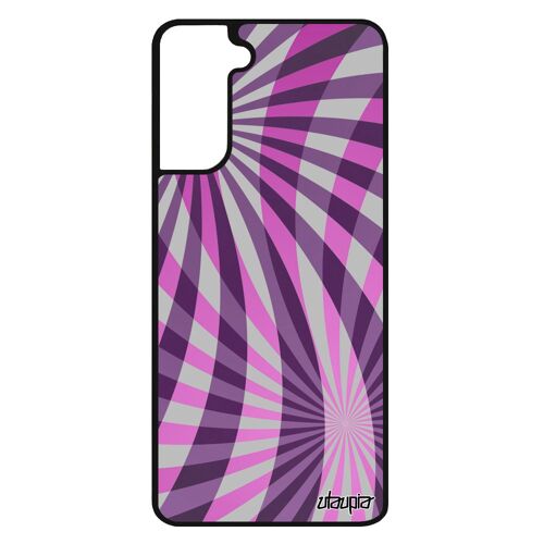 Coque silicone pour S21+ Plus illusion d'optique violet fond design effet portable soleil jolie mobile antichoc motif Samsung galaxy