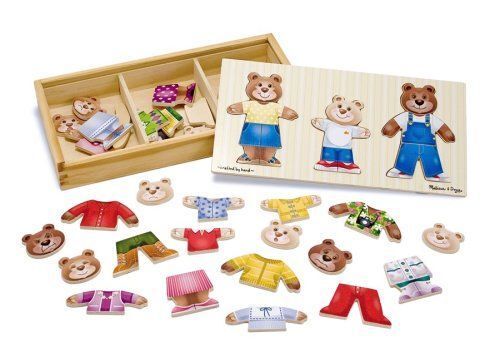 Melissa & Doug - 13770 - Wooden Bear Family Dress Up Puzzle