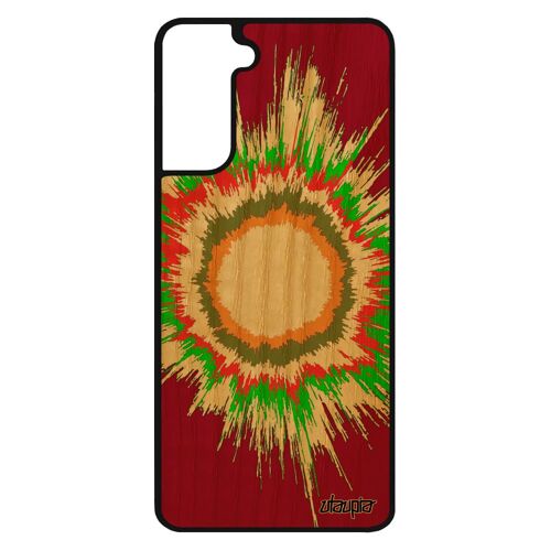Coque Bois Naturel Pour S21 Silicone Explosion Noir Rouge Design Texture Original Soleil Housse Artisanat Espace De Samsung Galaxy