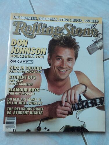 Rolling Stone Magazineu Don Johnson Septembre 25 1986 #483 Cyndi Lauper Lou Reed