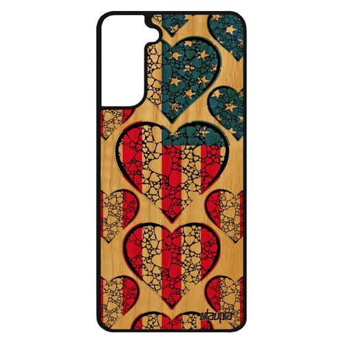 Coque En Bois Silicone Drapeau Etats Unis Usa Americain Samsung S21 Coupe Du Monde Telephone Basket Jeux Olympiques I Love Jo Galaxy