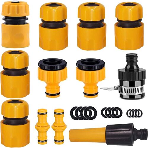 Almi Hose Connector Garden Hose Fitting Set.1nozzle,5 Hose End Quick Connector,1hose