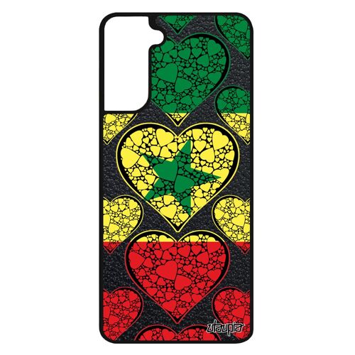 Coque S21+ Plus Silicone Drapeau Senegal Senegalais Coeur Jeux Olympiques Tpu Jo Coupe D'afrique Etui I Love Rigide Samsung Galaxy