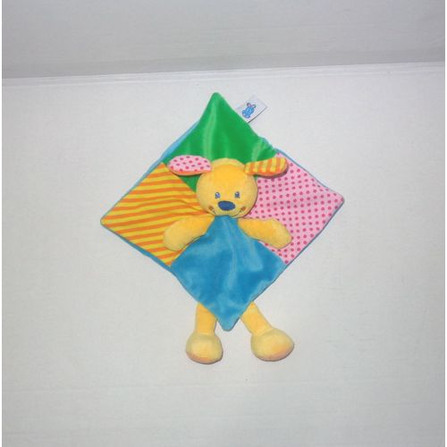 Doudou Plat Chien Lapin Casino Bleu Vert Jaune Rayure Orange Rose Petits Pois Rouges