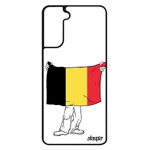 Coque Pour Samsung Galaxy S21+ Plus En Silicone Drapeau Belgique Belge Dessin Foot Jo Antichoc Euro Housse Jeux Olympiques Football