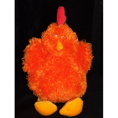 Poule Planet Puch Doudou Orange Qui Fait Cot Cot Peluche De 25 Cm
