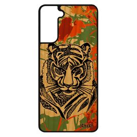 Coque Pour Samsung Galaxy S21 Bois Silicone Tigre Souple Orange Syberie Telephone Predateur Tribal Tasmanie Ethnique Felin Rigide De