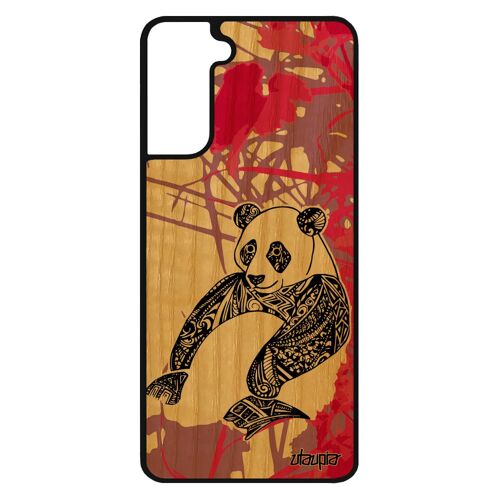 Coque S21 Bois Silicone Panda Azteque Ethnique Tribal Garcon Noir Telephone Personnalisé Bebe Rose Dessin Jolie De Samsung Galaxy