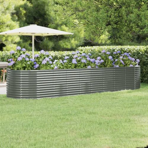 Prolenta Premium - Lit Surélevé De Jardin Acier Galvanisé 396x100x68cm Gris