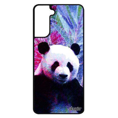 Coque Silicone Pour Samsung Galaxy S21+ Plus Panda Smartphone Etui Animaux Ecologie Case Animal Geant Fleurs Chine Bleu Ecolo Nature