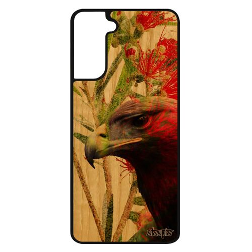 Coque Silicone Samsung Galaxy S21+ Plus En Bois Aigle Peinture Fleurs Animal Etui Original Nature Royal Vert De Protection Animaux