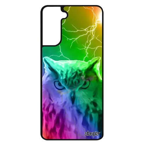 Coque S21+ Plus Silicone Hibou Multicolore Arc En Ciel Animaux Animal 4g Telephone Orage Antichoc Eclair Etui Design Samsung Galaxy