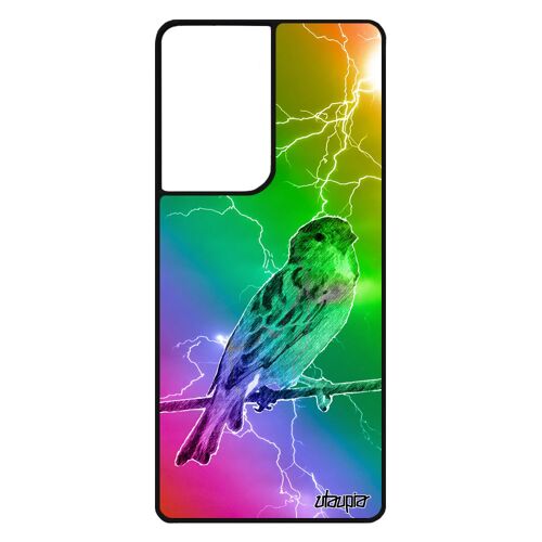 Coque oiseau pour Samsung S21 Ultra silicone telephone animal animaux arc en ciel multicolore housse 4G petit moineau vert et galaxy