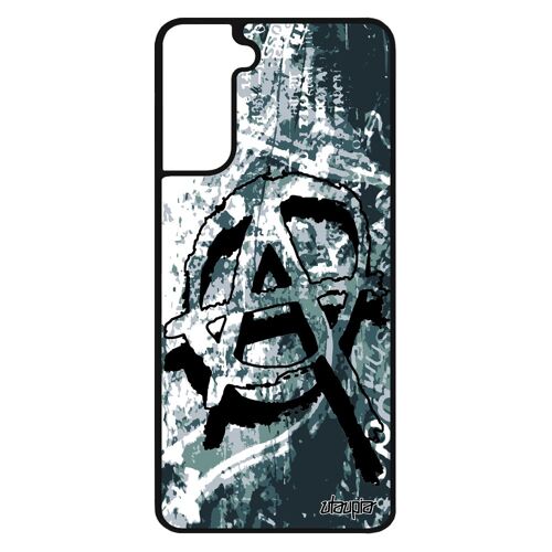 Coque Galaxy S21 Silicone Anarchie Anarchiste Signe Metal Gothique Aluminium Revolution Graphique Dessin De Protection Rock Samsung