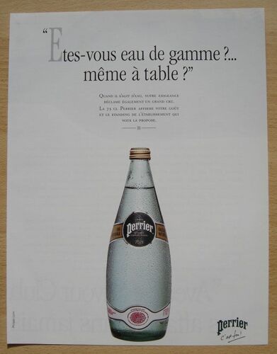 Publicité Papier - Eau Perrier De 1989