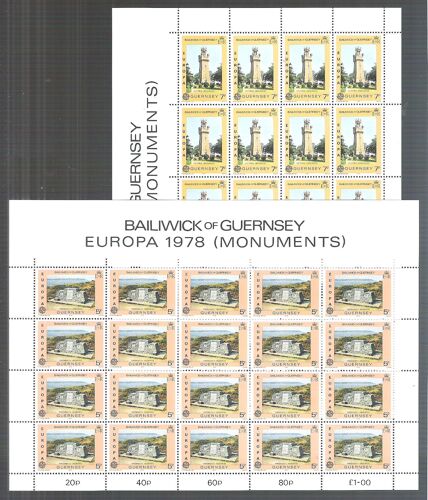 Grande-Bretagne, Île De Guernesey, 1978, Blocs & Feuillets, Europa (Monuments), Bloc N°156 + 157, Neufs.
