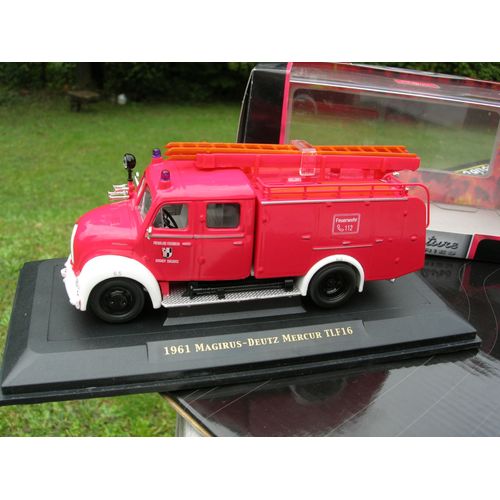 Signature 1/43 Metal Pompier Camion Magirus Deutz Mercur Tlf16 1961 !!-Signature