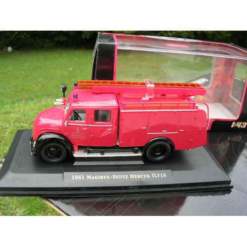 Signature 1/43 Metal Pompier Camion Magirus Deutz Mercur Tlf16 1961 !!-Signature