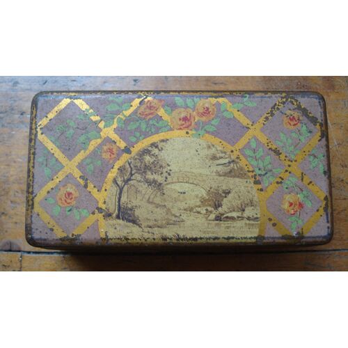 Ancienne Boite Metal Tole "Établissements Debray",Ca 1910.