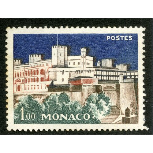 Timbre Non Oblitéré Le Palais Princier Illuminé, 1960, Monaco, Postes, 1,00