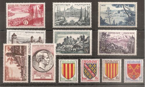 1036 À 1047 (1955) Série Touristique / Gérard De Nerval / Blasons N** (Cote 10e) (9011)