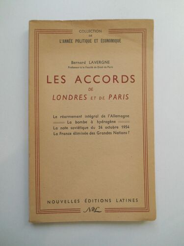 Les Accords De Londres Et De Paris / Bernard Lavergne / Réf62311