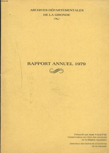 Rapport Annuel 1979.