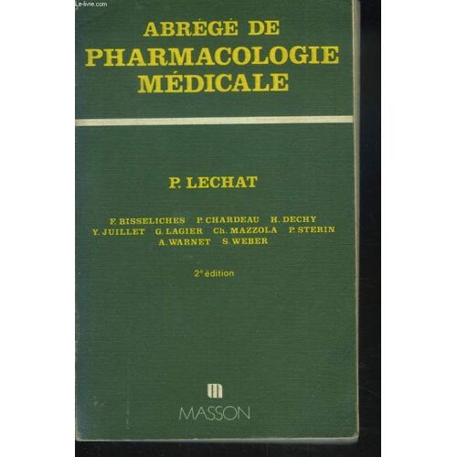 Abrege De Pharmacologie Medicale